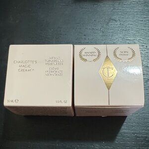 Charlotte Tilbury Magic Cream in Gold and Cream Packaging